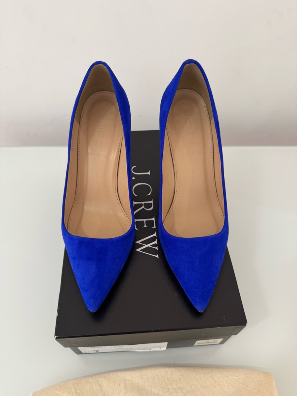 J. Crew Cobalt Blue Suede Pointed-Toe Pumps Size 7